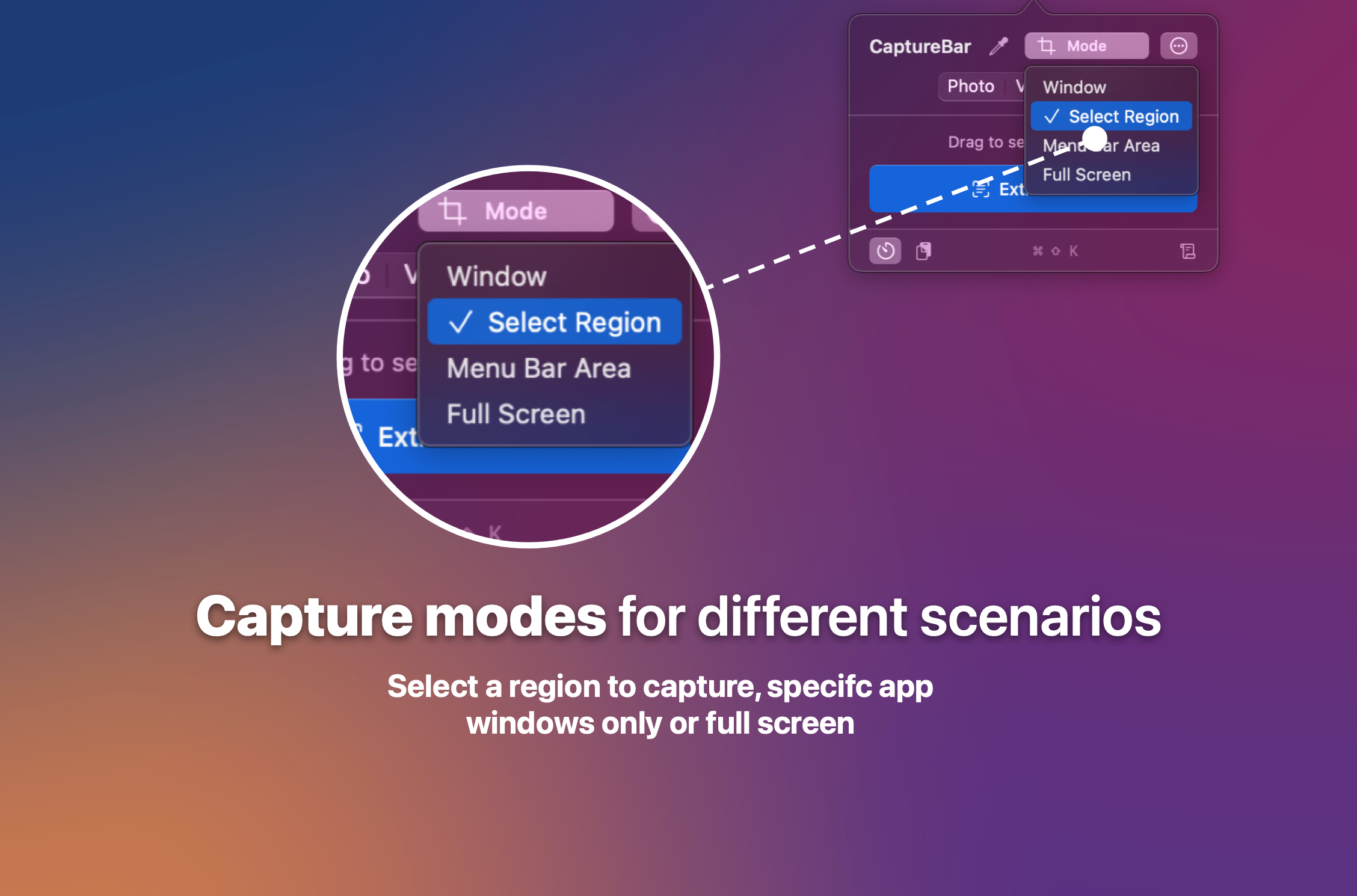 Preset list with capture styles