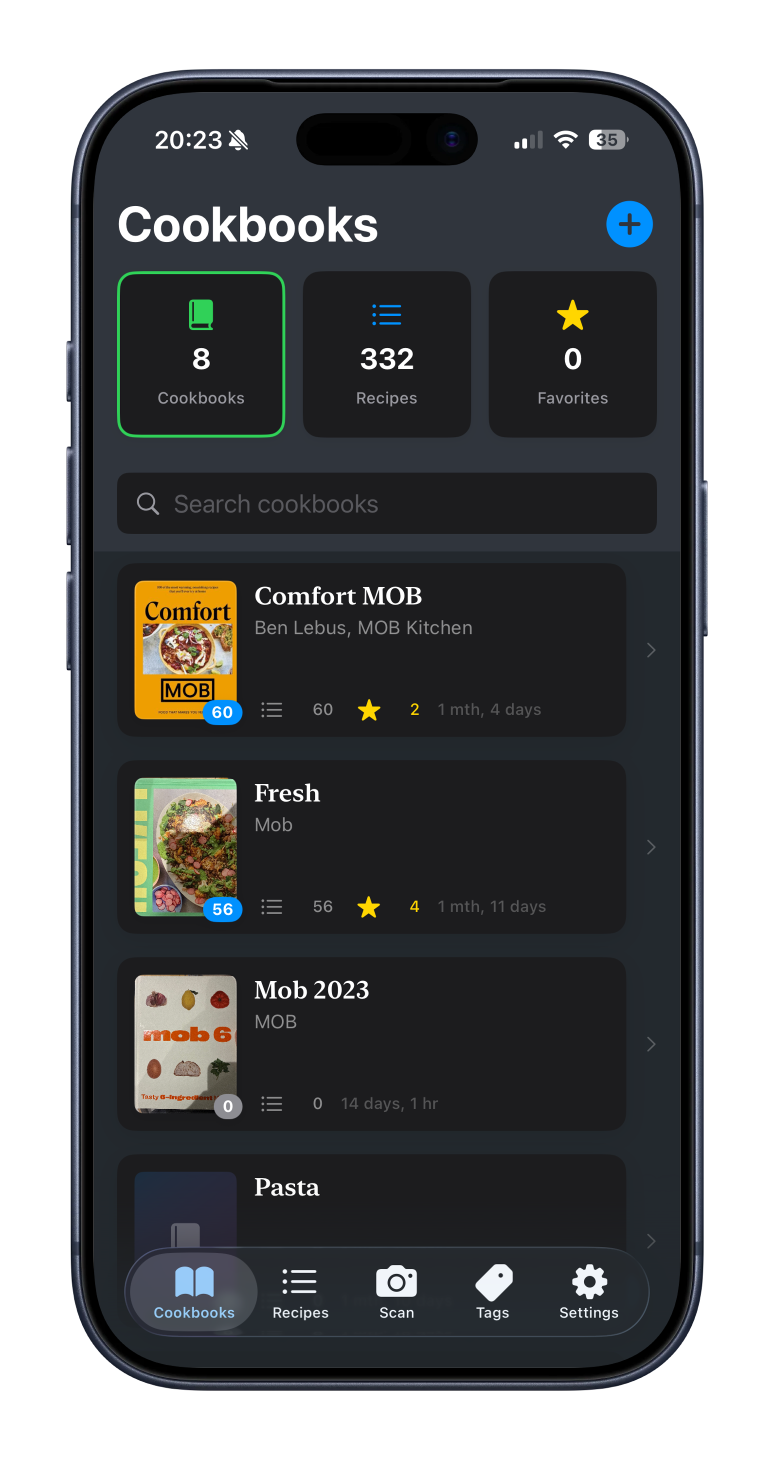 Cookbook Index screenshot