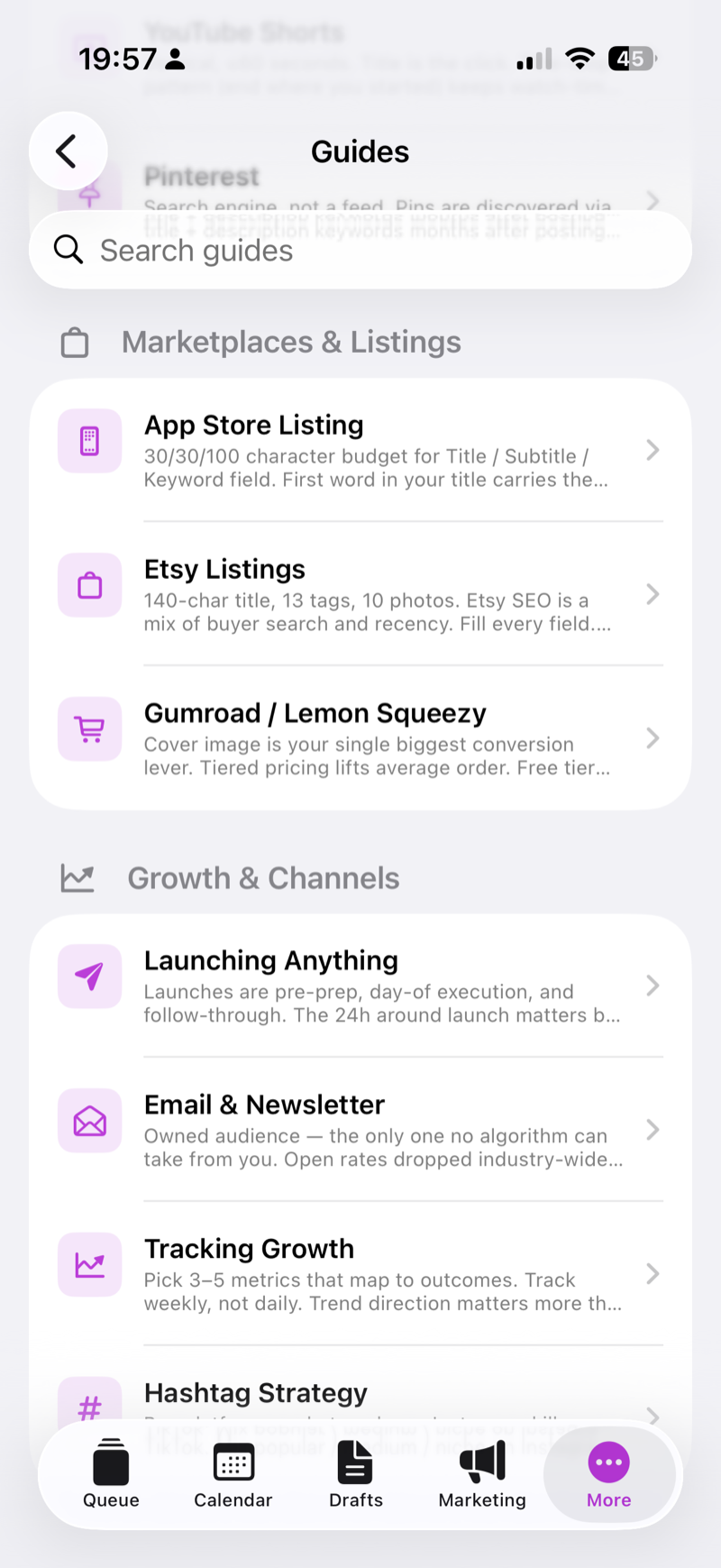 Built-in growth and channel guides