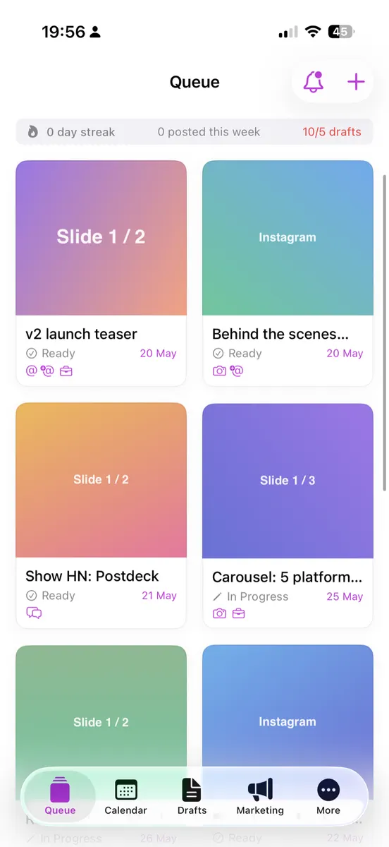 Postdeck screenshot
