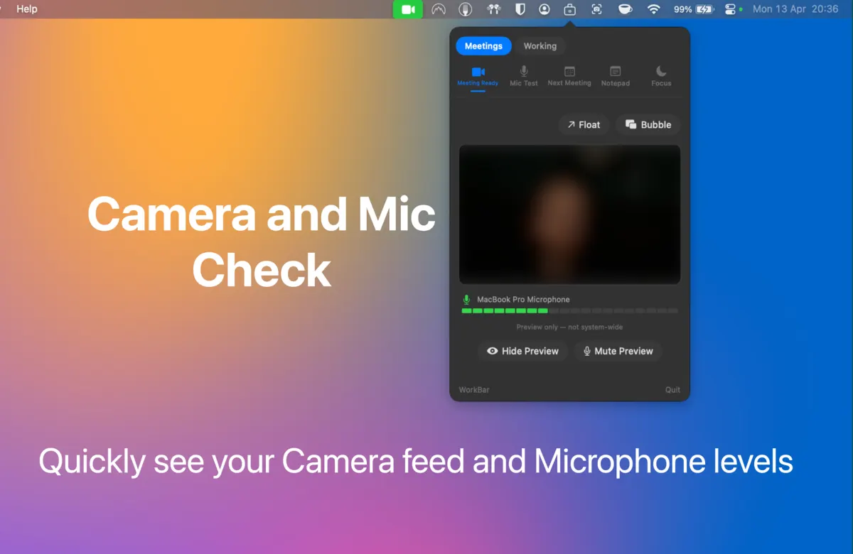 WorkBar screenshot